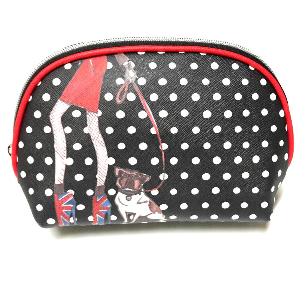 Graphic Leather Cosmetic Bag